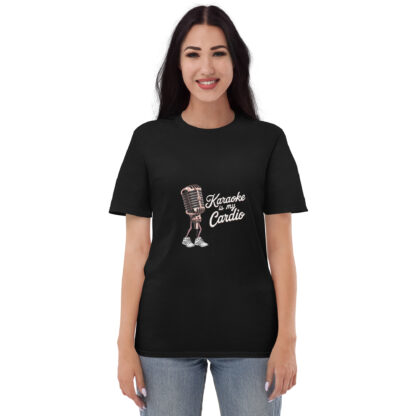 Fun Retro "Karaoke Is My Cardio" Microphone Sneaker T-Shirt - Image 3