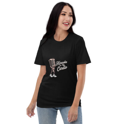 Fun Retro "Karaoke Is My Cardio" Microphone Sneaker T-Shirt - Image 2
