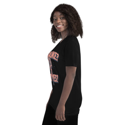 Bold Rose Gold "Karaoke? Hard Yes!" Script T-Shirt - Image 3