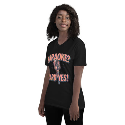 Bold Rose Gold "Karaoke? Hard Yes!" Script T-Shirt - Image 4