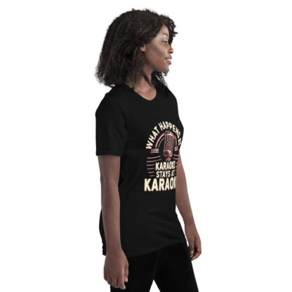 Rose Gold Retro Microphone "What Happens at Karaoke Stays at Karaoke" T-Shirt - Image 6