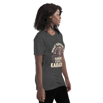 Rose Gold Retro Microphone "What Happens at Karaoke Stays at Karaoke" T-Shirt - Image 18