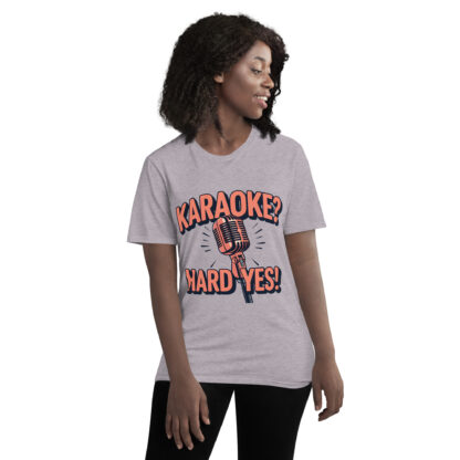Bold Rose Gold "Karaoke? Hard Yes!" Script T-Shirt - Image 25
