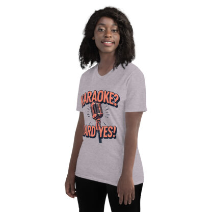 Bold Rose Gold "Karaoke? Hard Yes!" Script T-Shirt - Image 28
