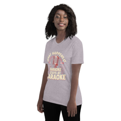 Rose Gold Retro Microphone "What Happens at Karaoke Stays at Karaoke" T-Shirt - Image 28