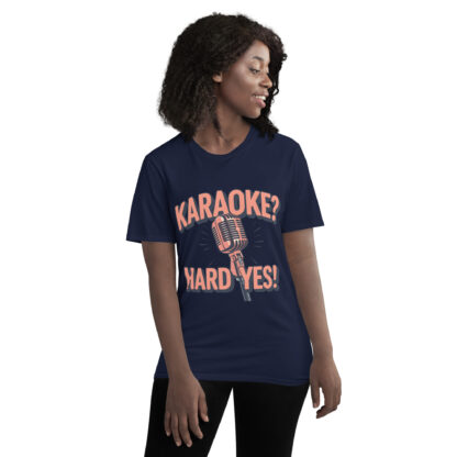 Bold Rose Gold "Karaoke? Hard Yes!" Script T-Shirt - Image 7