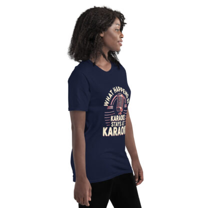 Rose Gold Retro Microphone "What Happens at Karaoke Stays at Karaoke" T-Shirt - Image 12