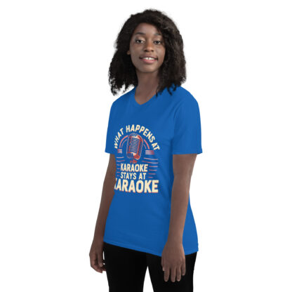 Rose Gold Retro Microphone "What Happens at Karaoke Stays at Karaoke" T-Shirt - Image 22