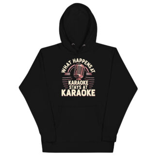 Rose Gold Retro Microphone "What Happens at Karaoke Stays at Karaoke" Hoodie