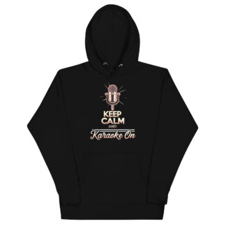 Rose Gold Retro Microphone "Keep Calm and Karaoke On" Hoodie