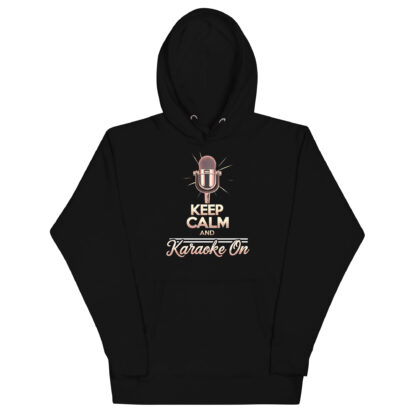 Rose Gold Retro Microphone "Keep Calm and Karaoke On" Hoodie