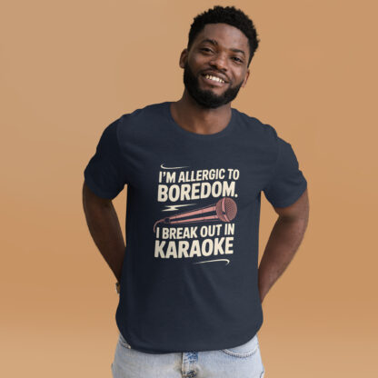 Rose Gold Retro "Allergic to Boredom, I Break Out in Karaoke"Unisex t-shirt - Image 14