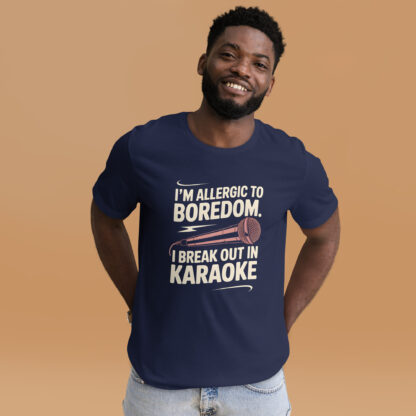 Rose Gold Retro "Allergic to Boredom, I Break Out in Karaoke"Unisex t-shirt - Image 8