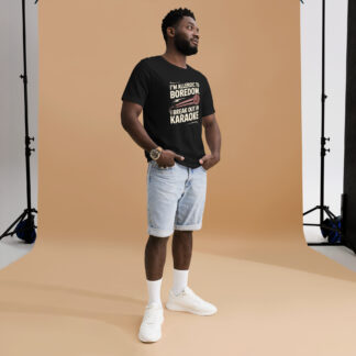 Rose Gold Retro "Allergic to Boredom, I Break Out in Karaoke"Unisex t-shirt