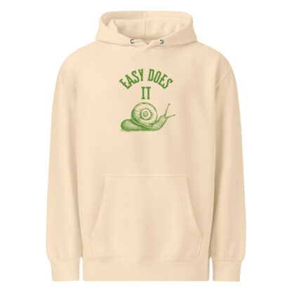 Easy Does It Recovery Motivational Hoodie | Snail Graphic with “First Things First” Back Print - Image 17