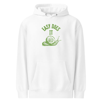 Easy Does It Recovery Motivational Hoodie | Snail Graphic with “First Things First” Back Print - Image 25