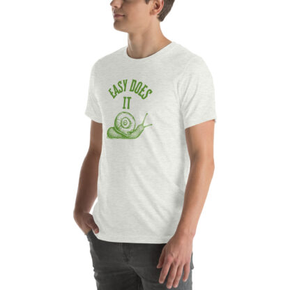 Easy Does It Recovery Motivational T-Shirt | Snail Graphic with “First Things First” Back Print - Image 52