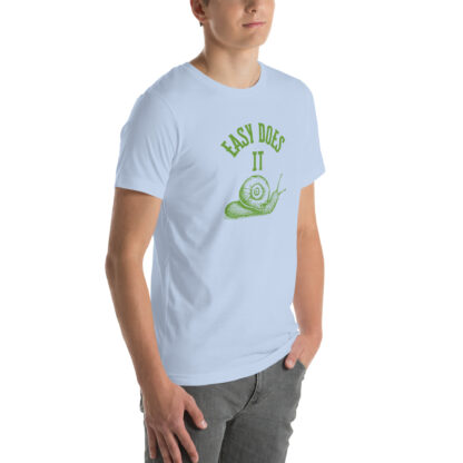 Easy Does It Recovery Motivational T-Shirt | Snail Graphic with “First Things First” Back Print - Image 42