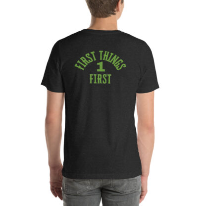 Easy Does It Recovery Motivational T-Shirt | Snail Graphic with “First Things First” Back Print - Image 3