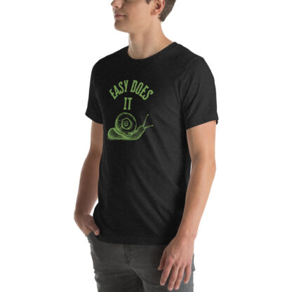 Easy Does It Recovery Motivational T-Shirt | Snail Graphic with “First Things First” Back Print - Image 5