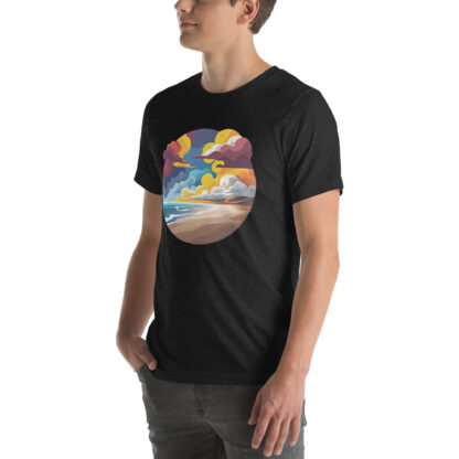 Coastal Abstract Ocean Wave Beach T-Shirt - Image 2