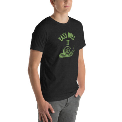 Easy Does It Recovery Motivational T-Shirt | Snail Graphic with “First Things First” Back Print - Image 7