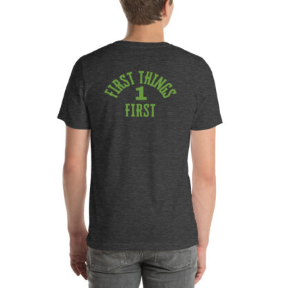 Easy Does It Recovery Motivational T-Shirt | Snail Graphic with “First Things First” Back Print - Image 9