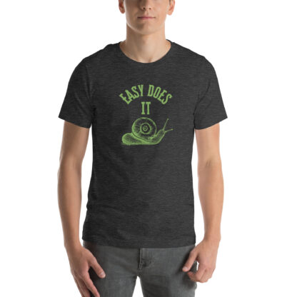 Easy Does It Recovery Motivational T-Shirt | Snail Graphic with “First Things First” Back Print - Image 8