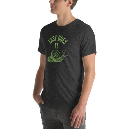 Easy Does It Recovery Motivational T-Shirt | Snail Graphic with “First Things First” Back Print - Image 11