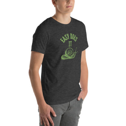 Easy Does It Recovery Motivational T-Shirt | Snail Graphic with “First Things First” Back Print - Image 13