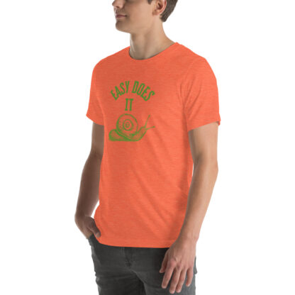 Easy Does It Recovery Motivational T-Shirt | Snail Graphic with “First Things First” Back Print - Image 22
