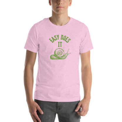 Easy Does It Recovery Motivational T-Shirt | Snail Graphic with “First Things First” Back Print - Image 25