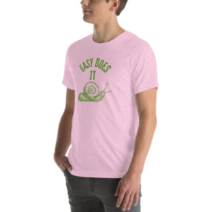Easy Does It Recovery Motivational T-Shirt | Snail Graphic with “First Things First” Back Print - Image 28