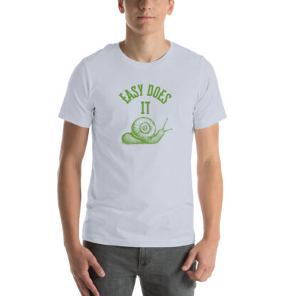 Easy Does It Recovery Motivational T-Shirt | Snail Graphic with “First Things First” Back Print - Image 31