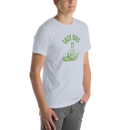 Easy Does It Recovery Motivational T-Shirt | Snail Graphic with “First Things First” Back Print - Image 36