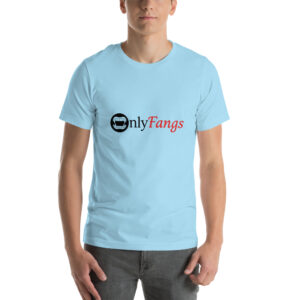 Funny "Only Fangs" OnlyFans Parody T-Shirt with Vampire Fangs
