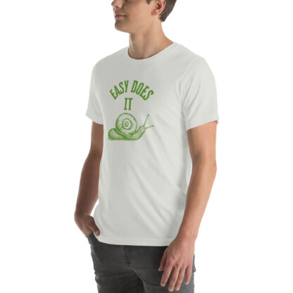 Easy Does It Recovery Motivational T-Shirt | Snail Graphic with “First Things First” Back Print - Image 46