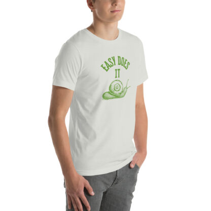 Easy Does It Recovery Motivational T-Shirt | Snail Graphic with “First Things First” Back Print - Image 48