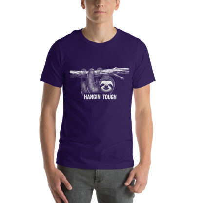 Inspirational Hangin' Tough Sloth T-Shirt – Stay Strong and Persevere Tee - Image 4