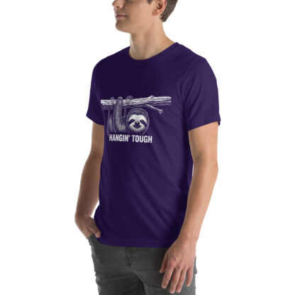 Inspirational Hangin' Tough Sloth T-Shirt – Stay Strong and Persevere Tee - Image 3