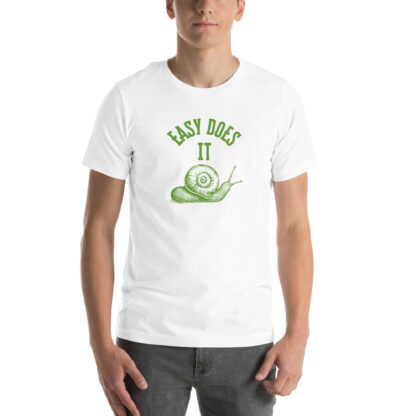 Easy Does It Recovery Motivational T-Shirt | Snail Graphic with “First Things First” Back Print - Image 55