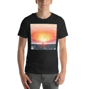 Sunset Mountain Dusk Rider | Retro Sunset Gift Tshirt