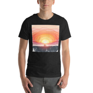 Sunset Mountain Dusk Rider | Retro Sunset Gift Tshirt
