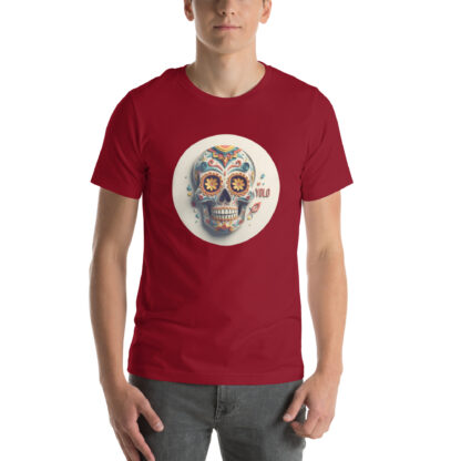 Grunge Papercraft Calavera Shirt | "YOLO" Day of the Dead Graphic Tee - Image 2