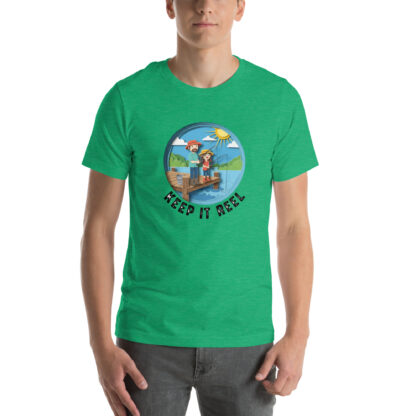 Keep It Reel Fishing T-Shirt | Vintage Papercraft Angler Tee | Funny Fishing Gift - Image 2