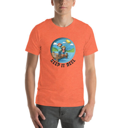 Keep It Reel Fishing T-Shirt | Vintage Papercraft Angler Tee | Funny Fishing Gift - Image 3