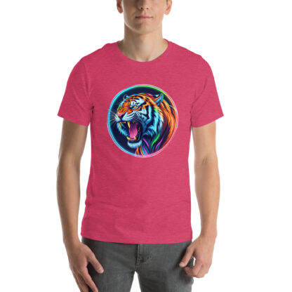Roaring Neon Tiger Shirt | Artistic Animal Lover Gift Tee - Image 4