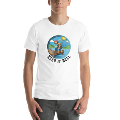Keep It Reel Fishing T-Shirt | Vintage Papercraft Angler Tee | Funny Fishing Gift - Image 6