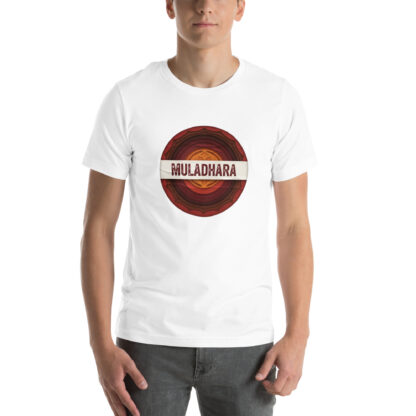 Root Chakra T-Shirt | Muladhara Grounding Tee in Papercraft Grunge Style - Image 5