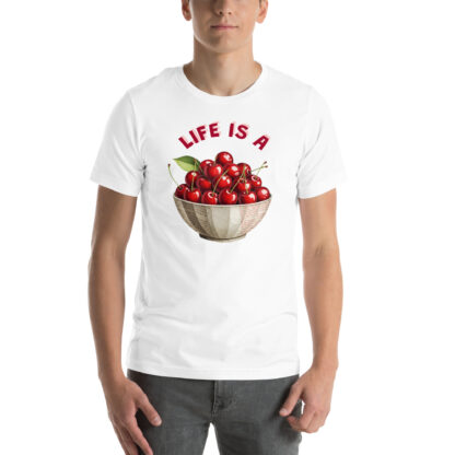 "Life is a Bowl of Cherries" T-Shirt | Retro Papercraft Grunge Tee - Image 4